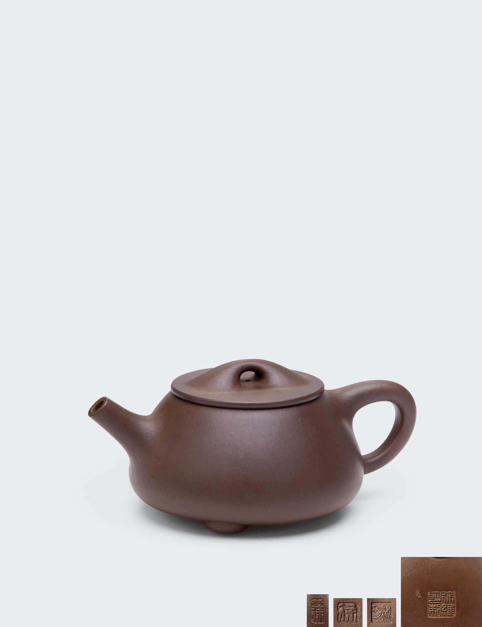 当代 徐维明制光明石瓢壶