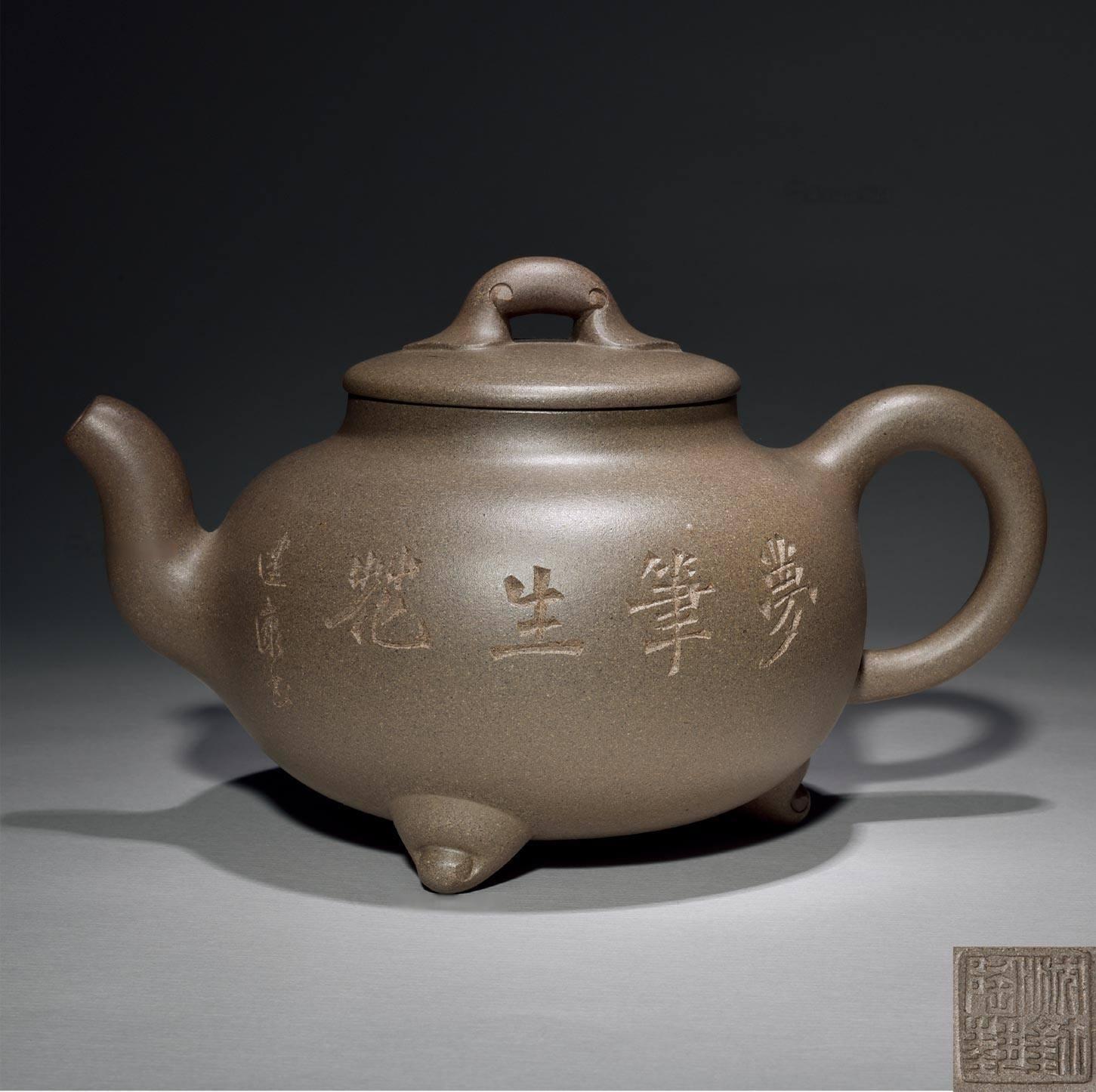 沈凌 三足鼎 青灰泥