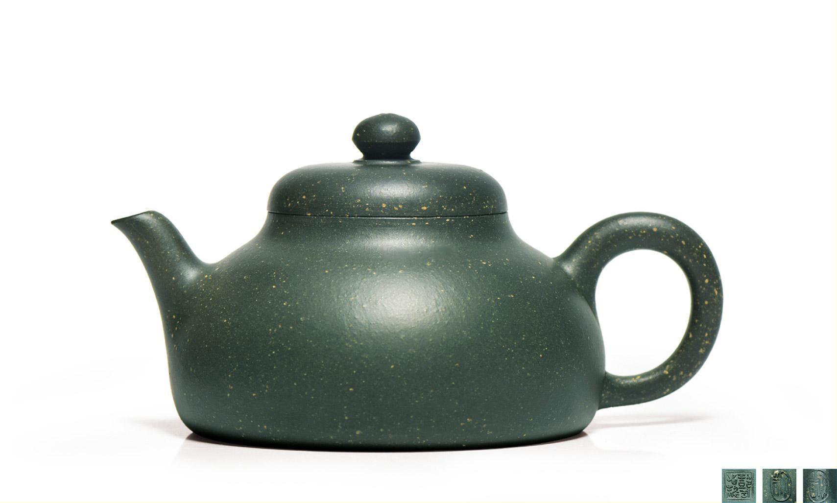 许艳春制绿泥调砂茗壶