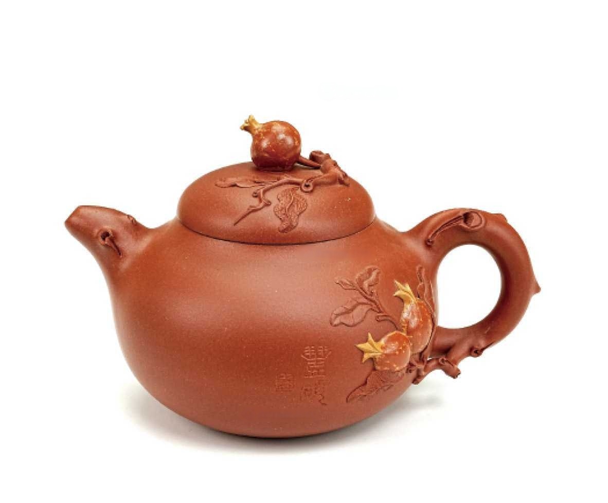 盛娟 当代 开心石榴壶
