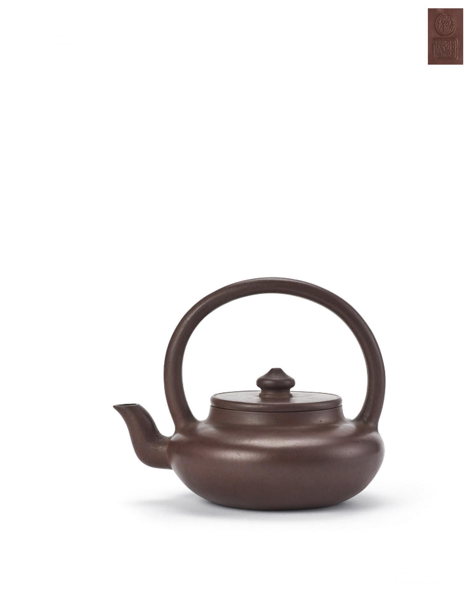清乾隆 邵旭茂制 旭茂提梁壶