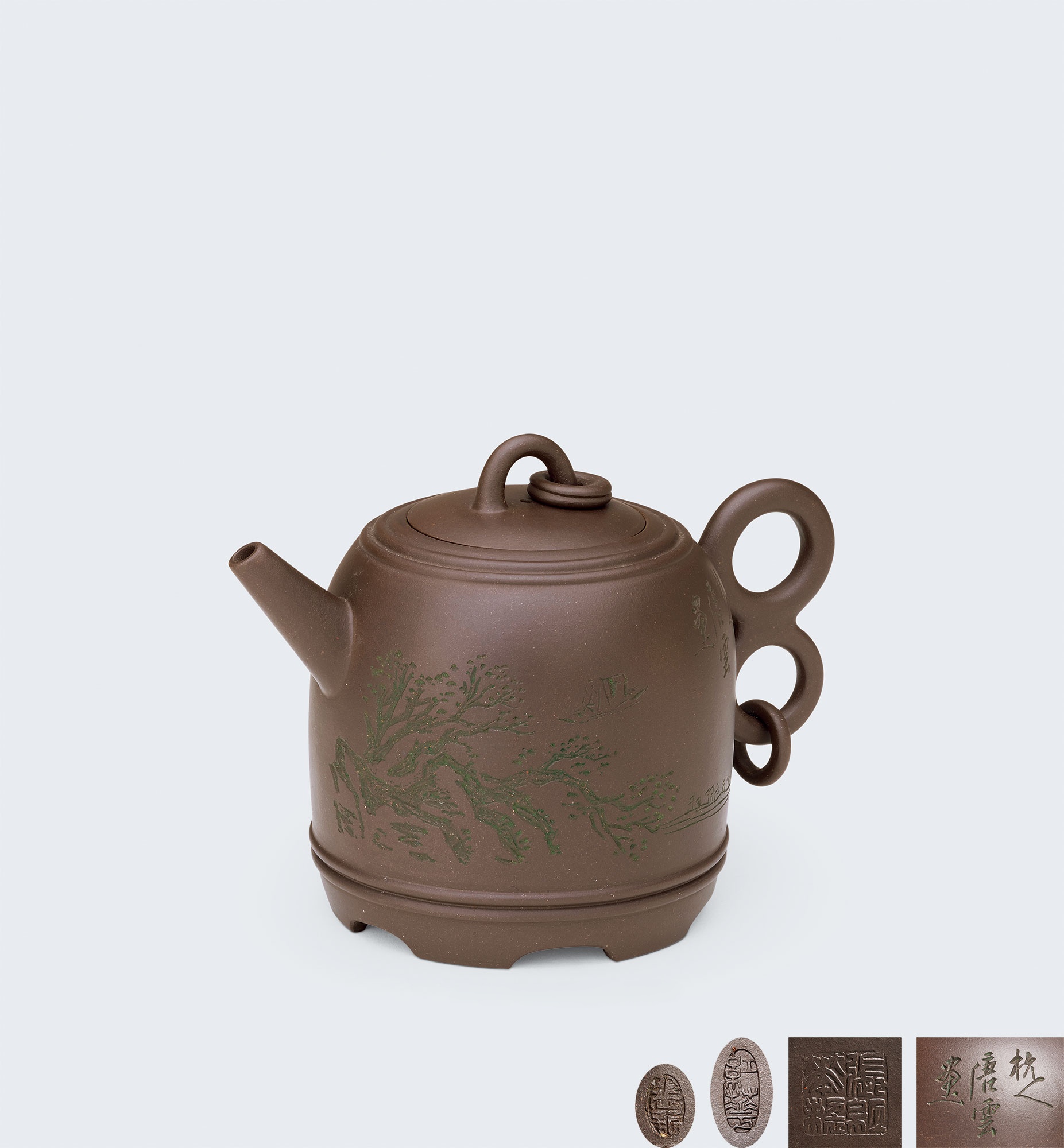 当代 唐云书画张红华制金铃壶