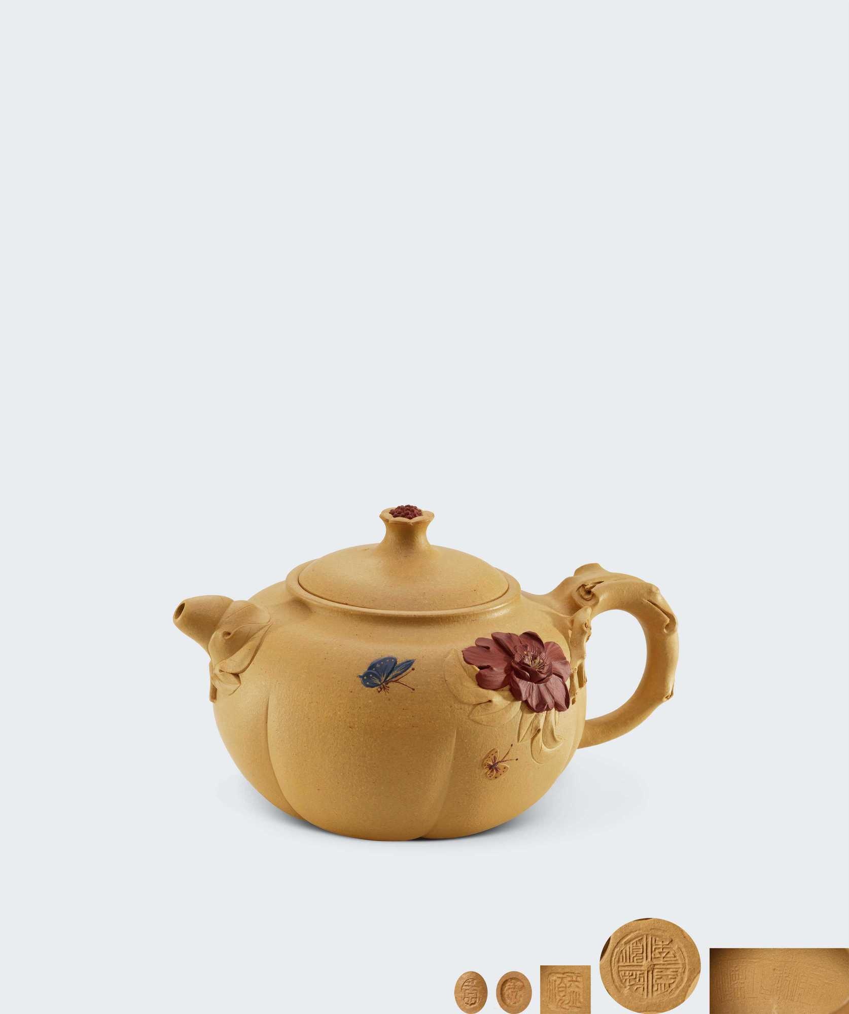 当代 季益顺制纯手工制作款国色天香壶