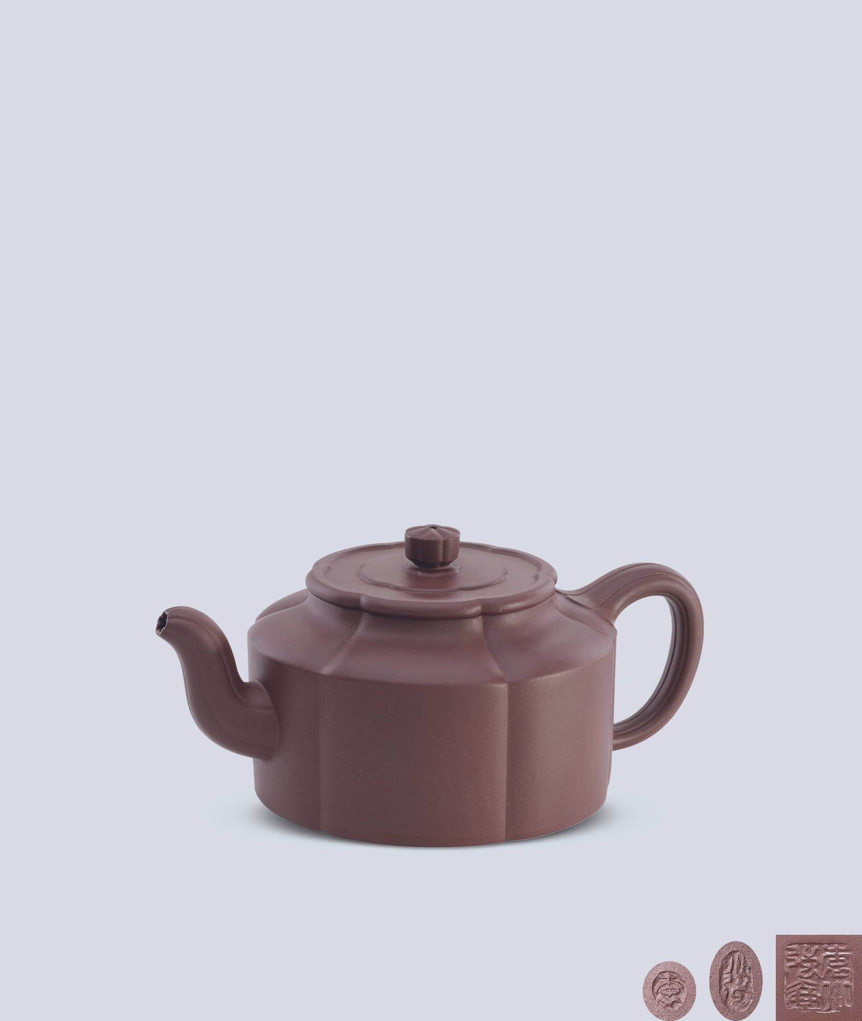 当代 袁小强制梅花周盘壶