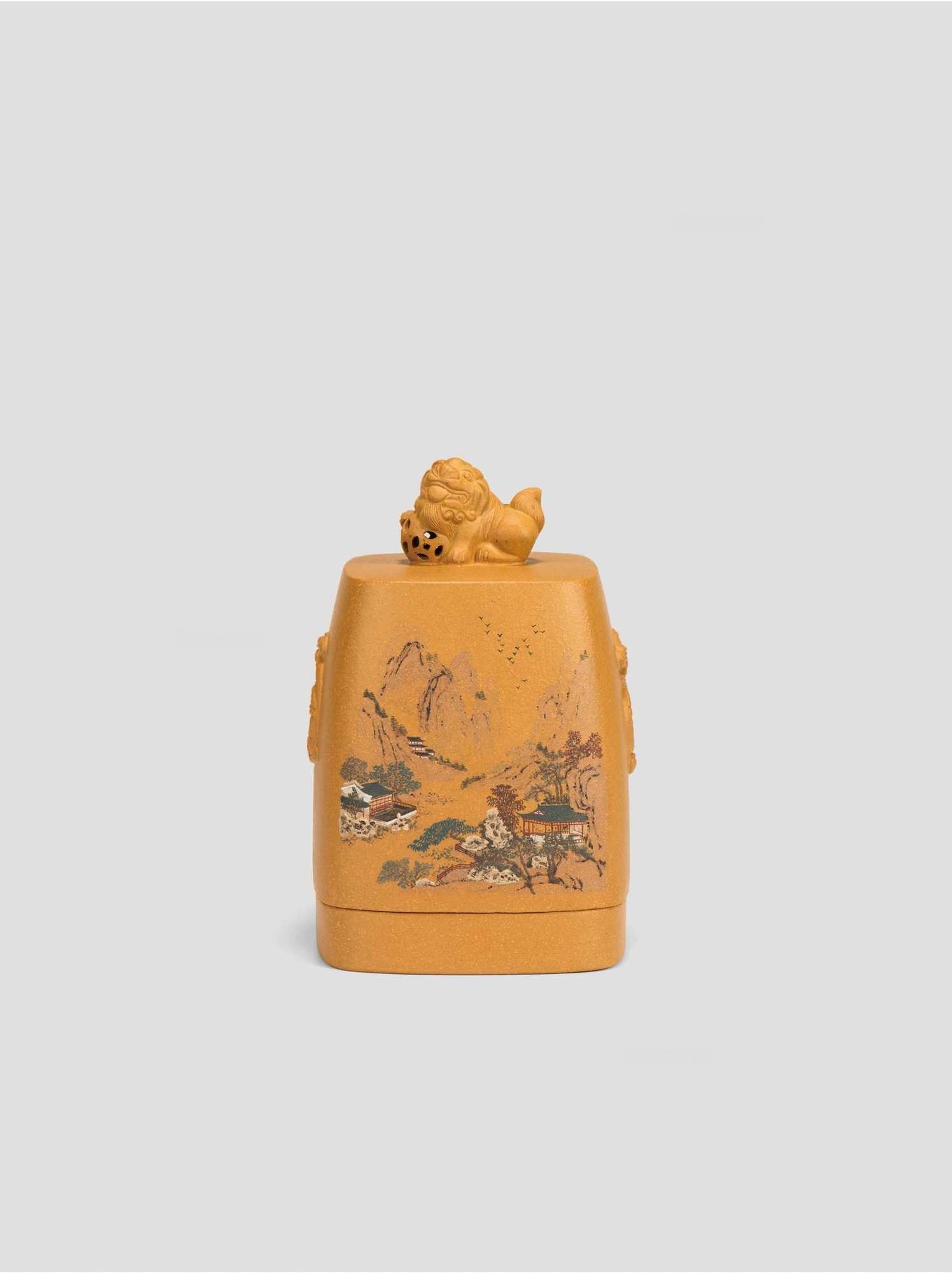 潘晨 祥狮献瑞四方香炉
