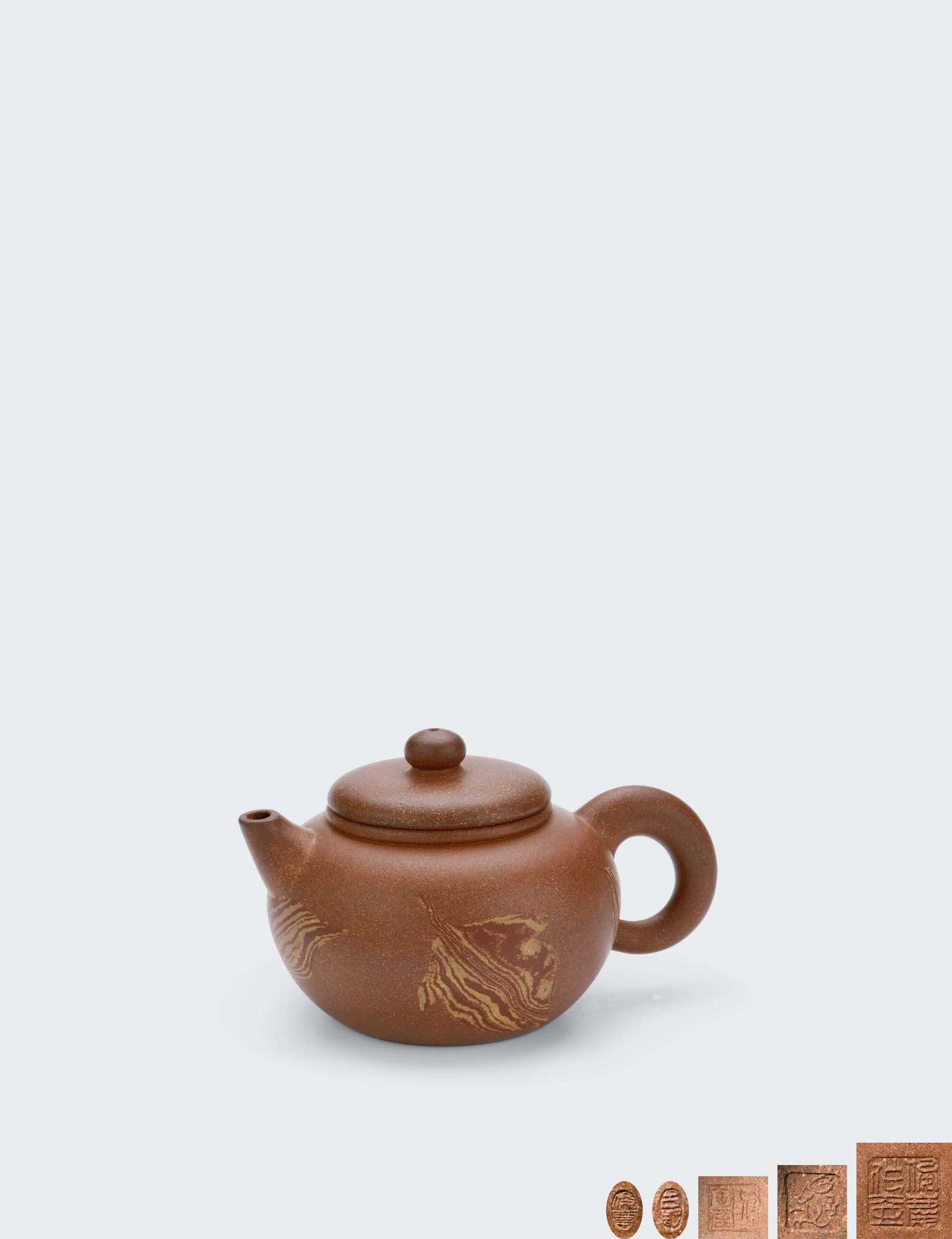 当代 吕俊庆制醉陶居款绞泥莲子壶