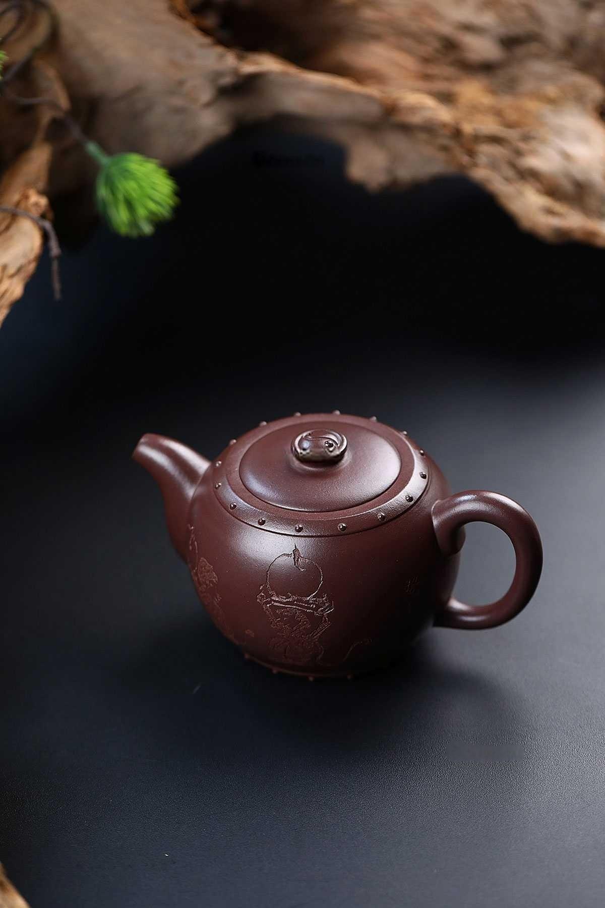 储峰（玄山） 太极鼓（天穆人装饰）  紫茄泥