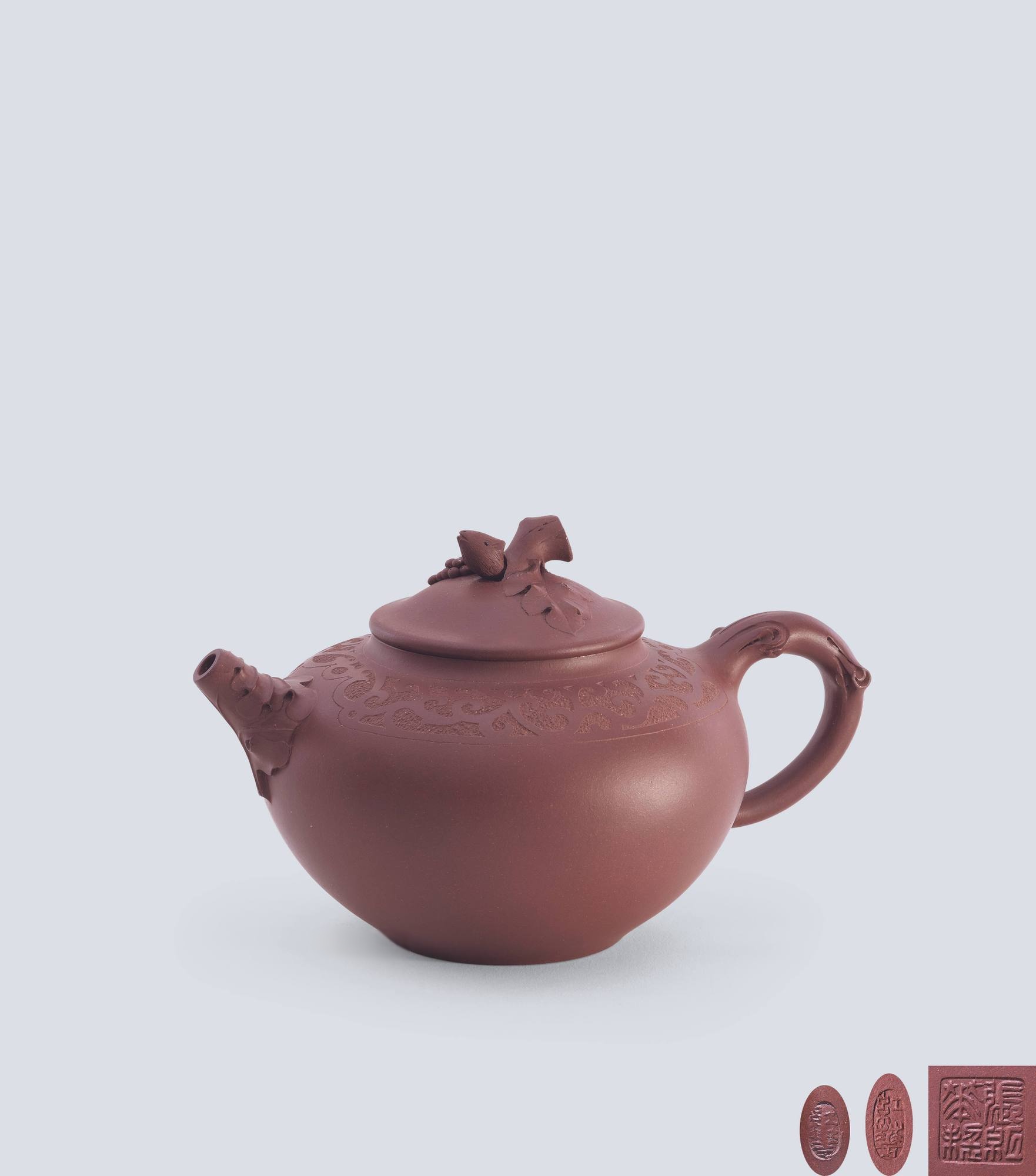 当代 张红华制松鼠壶