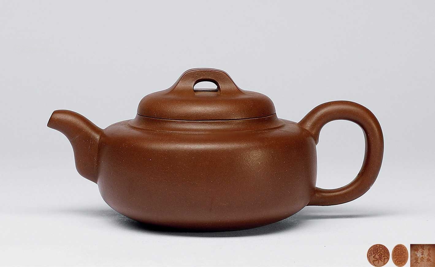 当代 顾婷制 紫泥璧泉壶