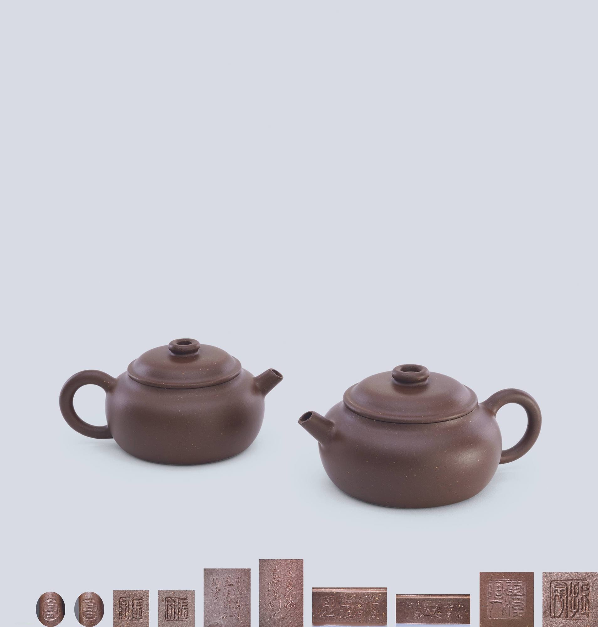当代 高振宇制环珠对壶