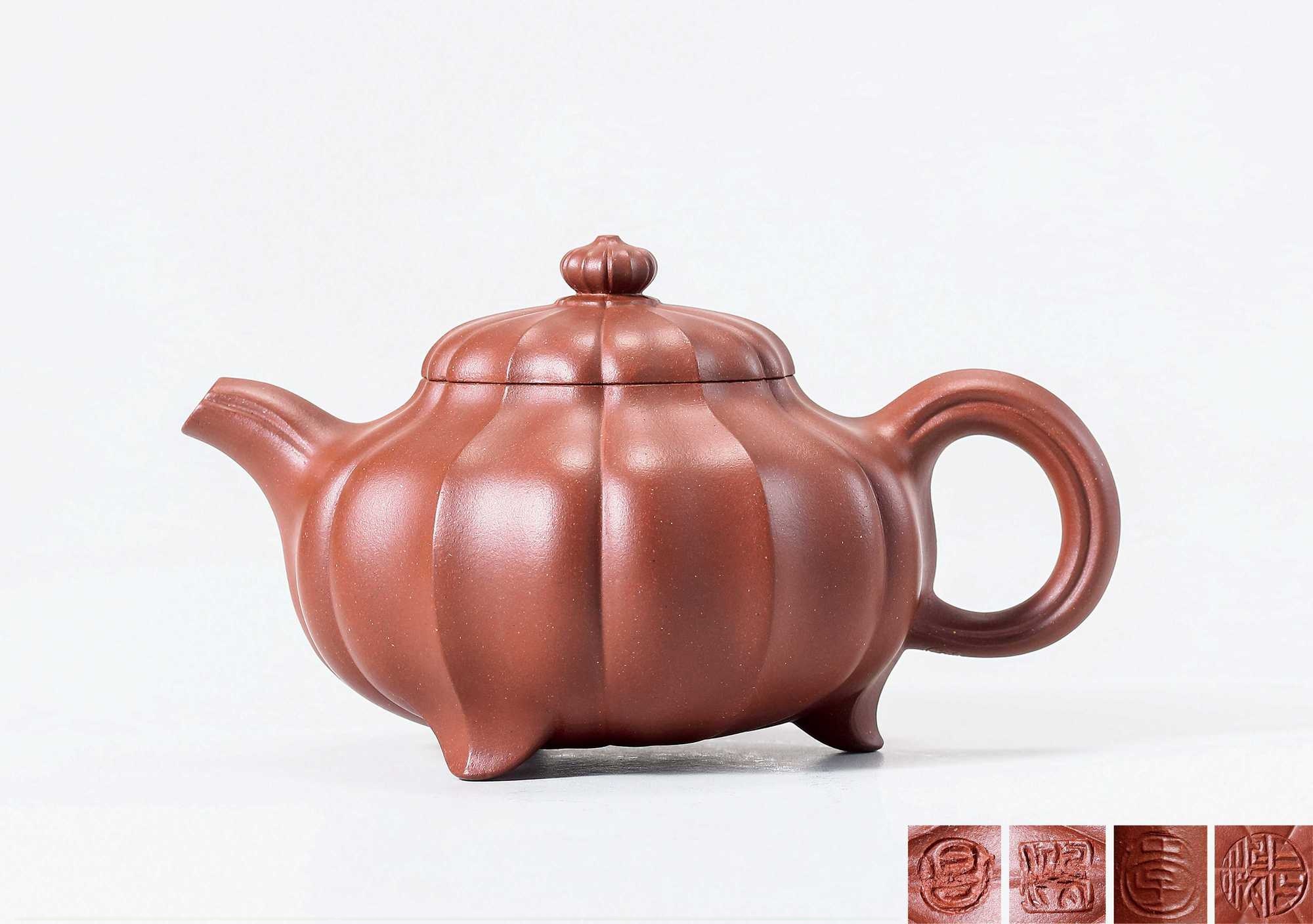 当代 李昌鸿制瓜菱壶