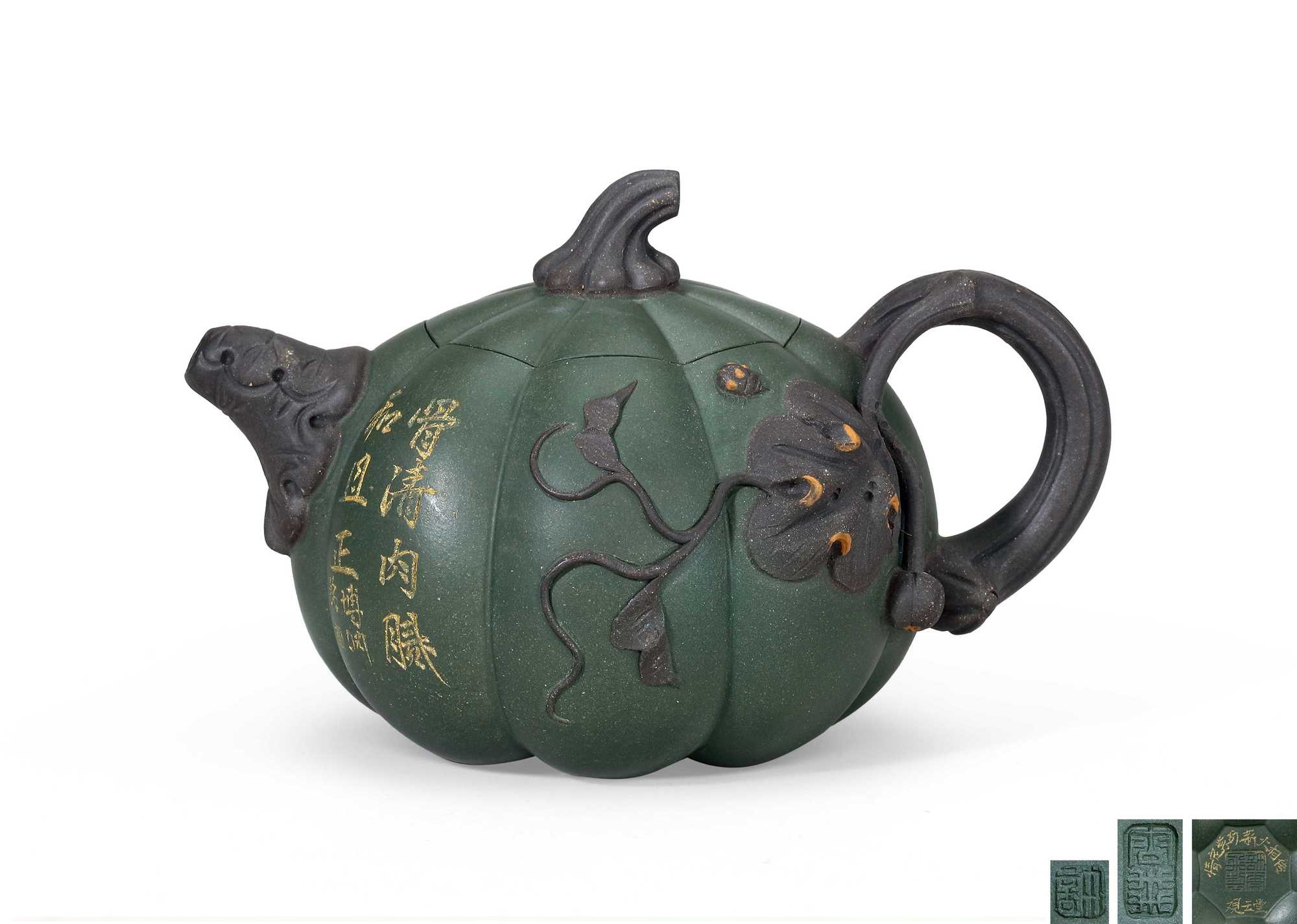 当代 许云飞制屠博渊刻南瓜壶