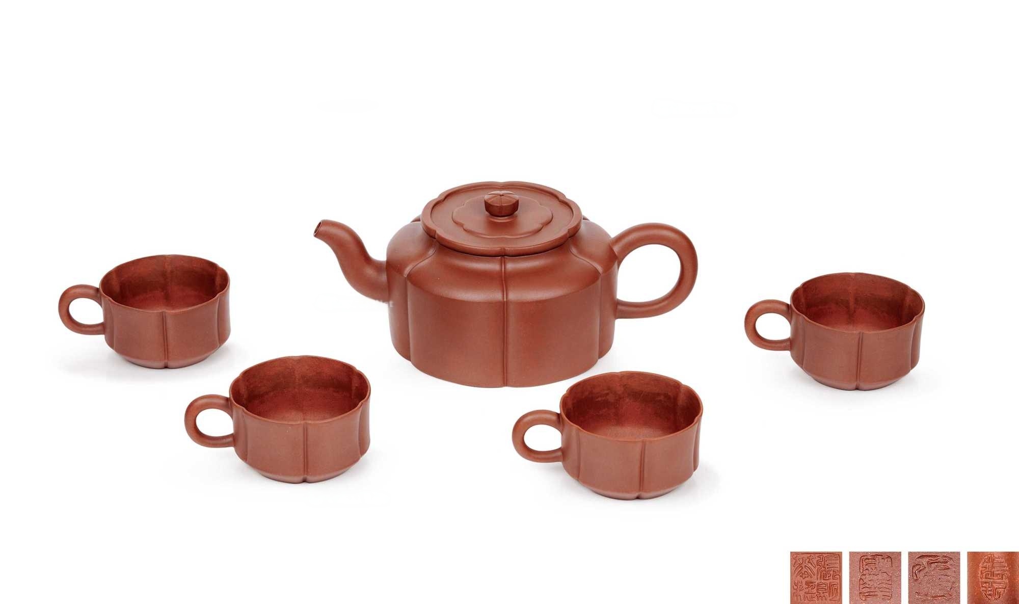 张红华制六盘茶具 （五件）